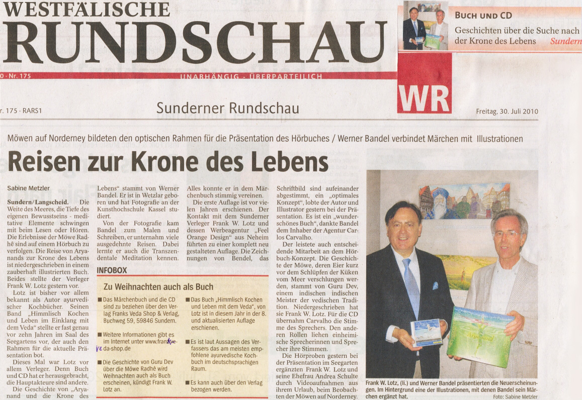 Artikel aus der Westfälischen Rundschau am 30. Juli 2010